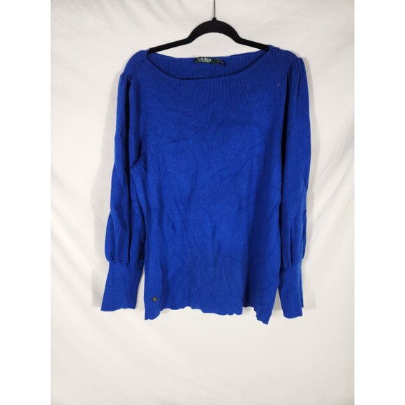 NWOT Ralph Lauren Womens Gold Tag Fine Knit Colbalt Blue Sweater  3x - Picture 1 of 3